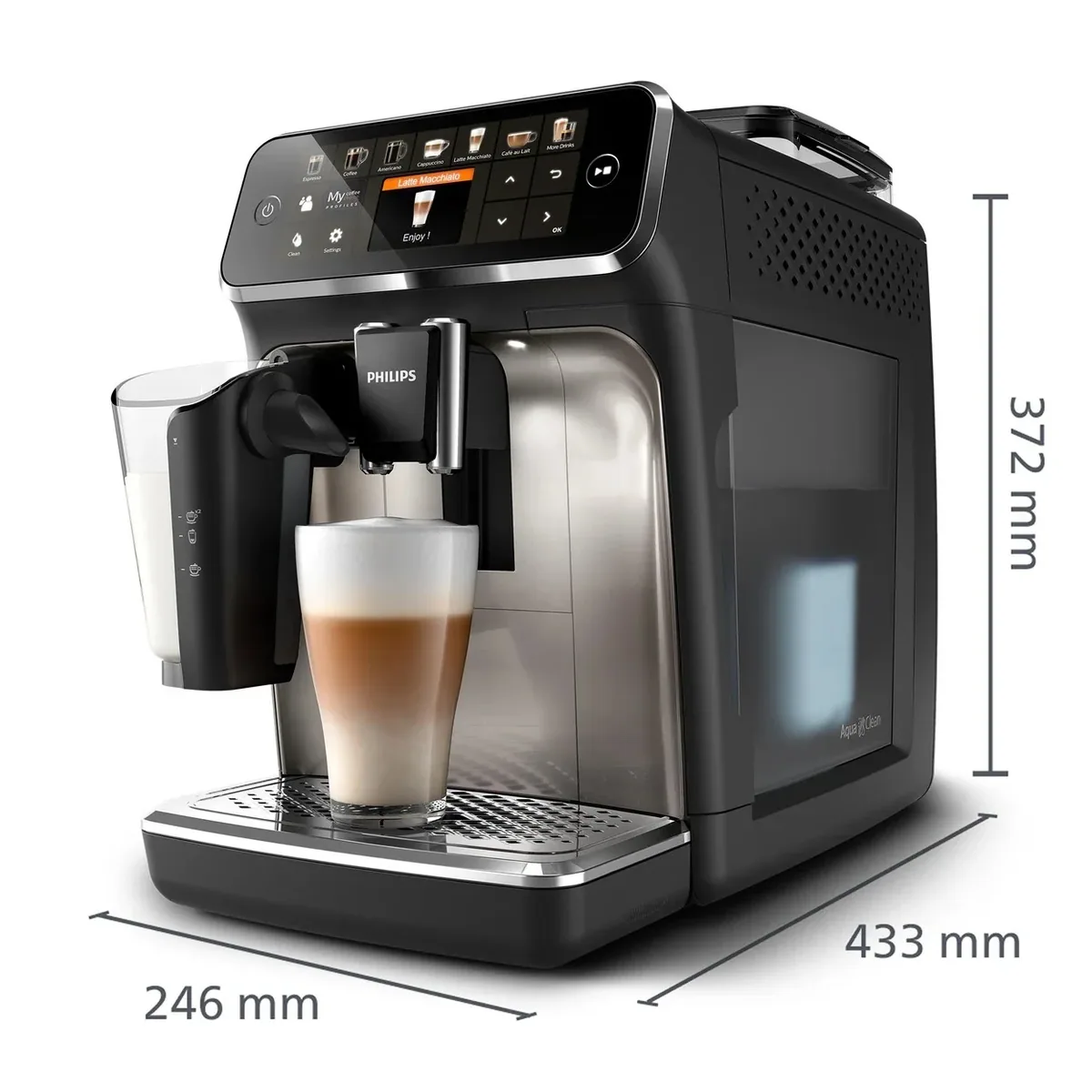 Kaffeevollautomat Philips EP5447/90 Serie 5400 LatteGo mit 1,8 l Wassertank und 12 Mahlstufen