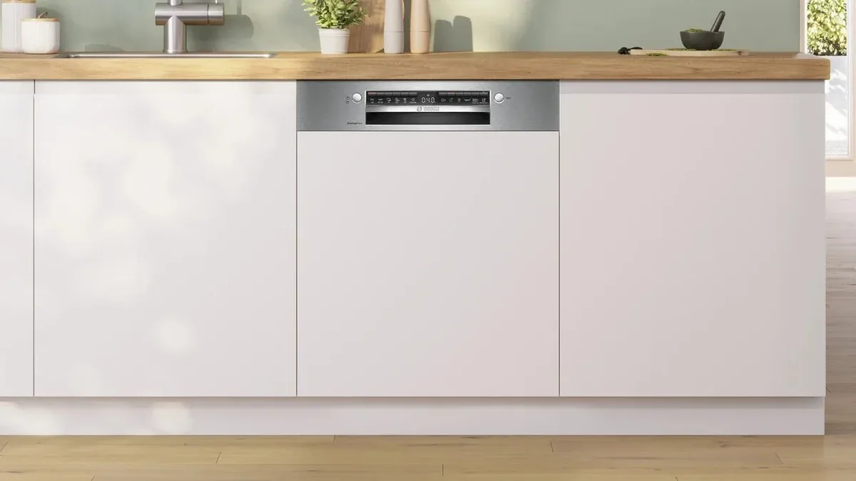 Teilintegrierbarer Geschirrspüler Bosch SMI4ECS32E Serie 4 mit 14 Maßgedecken und 6 Programmen