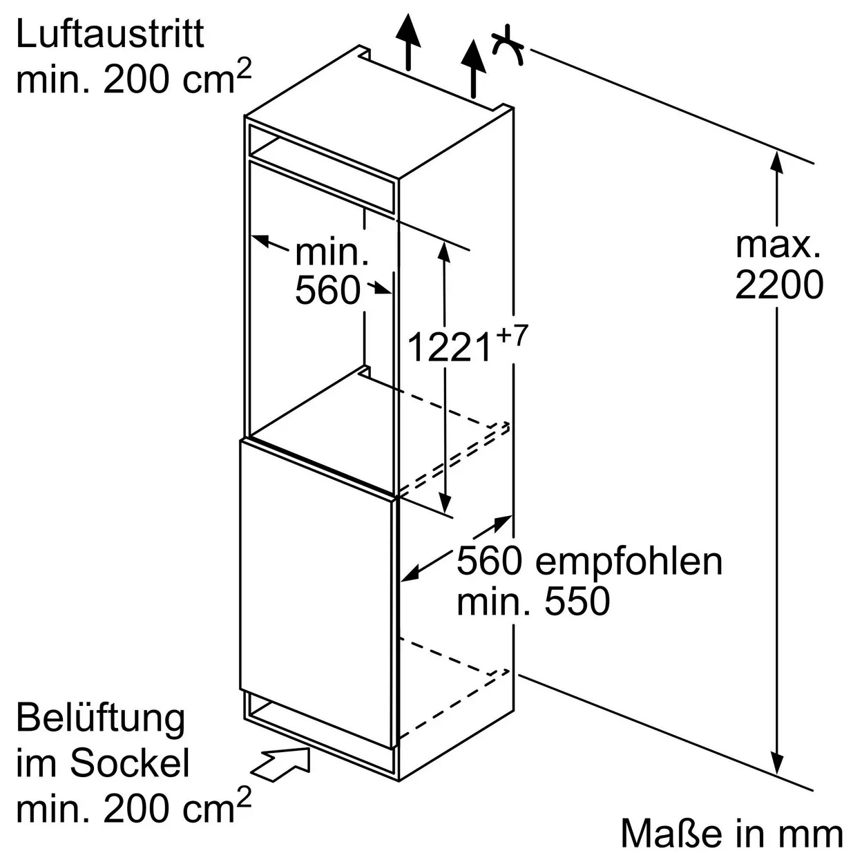 Einbaukühlschrank Siemens KI41RADD1 iQ500 mit 204 l Nutzinhalt und 29 dB (A)