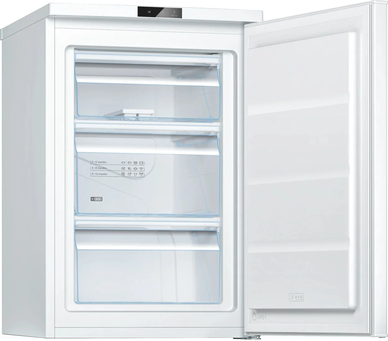 Gefrierschrank Bosch GTV15NWEB Serie 2 mit 83 l Nutzinhalt und drei Gefrierschubladen