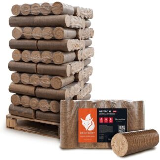 HEIZFUXX Red Nestro XL Hartholzbriketts DIN EN ISO 17225-3 - 960 kg Palette (96 x 10 kg)