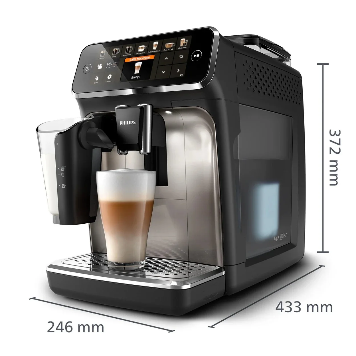 Kaffeevollautomat Philips EP5447/90 Serie 5400 LatteGo mit 1,8 l Wassertank und 12 Mahlstufen