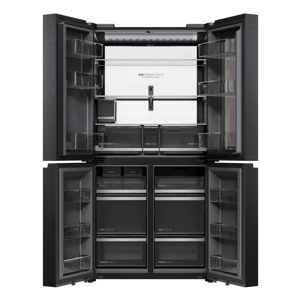 Kühlgefrierkombination Haier HCW99F18DHMB mit 700 l Gesamtrauminhalt und Eiswürfelspender