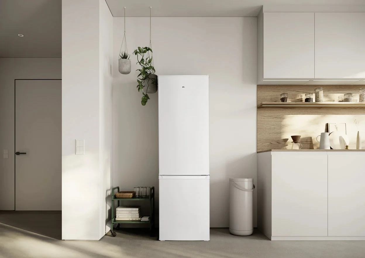 Kühlgefrierkombination OK. OFK 651 E W mit 262 l Gesamtinhalt und 180 cm Höhe