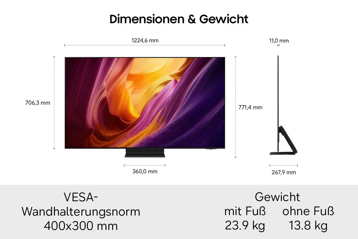 OLED-Fernseher Samsung GQ55S95H mit 55 Zoll (138 cm) und HDR10+