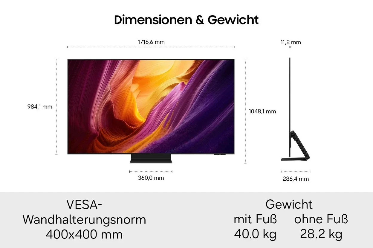 OLED-Fernseher Samsung GQ77S95H mit 77 Zoll (195 cm) und HDR10+