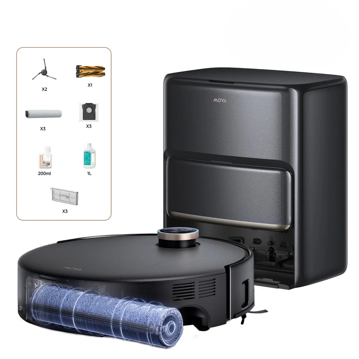 Saugwischroboter MOVA Z60 Ultra Roller Complete mit Warmwasser-Rollenmopp und 220 Min. Laufzeit