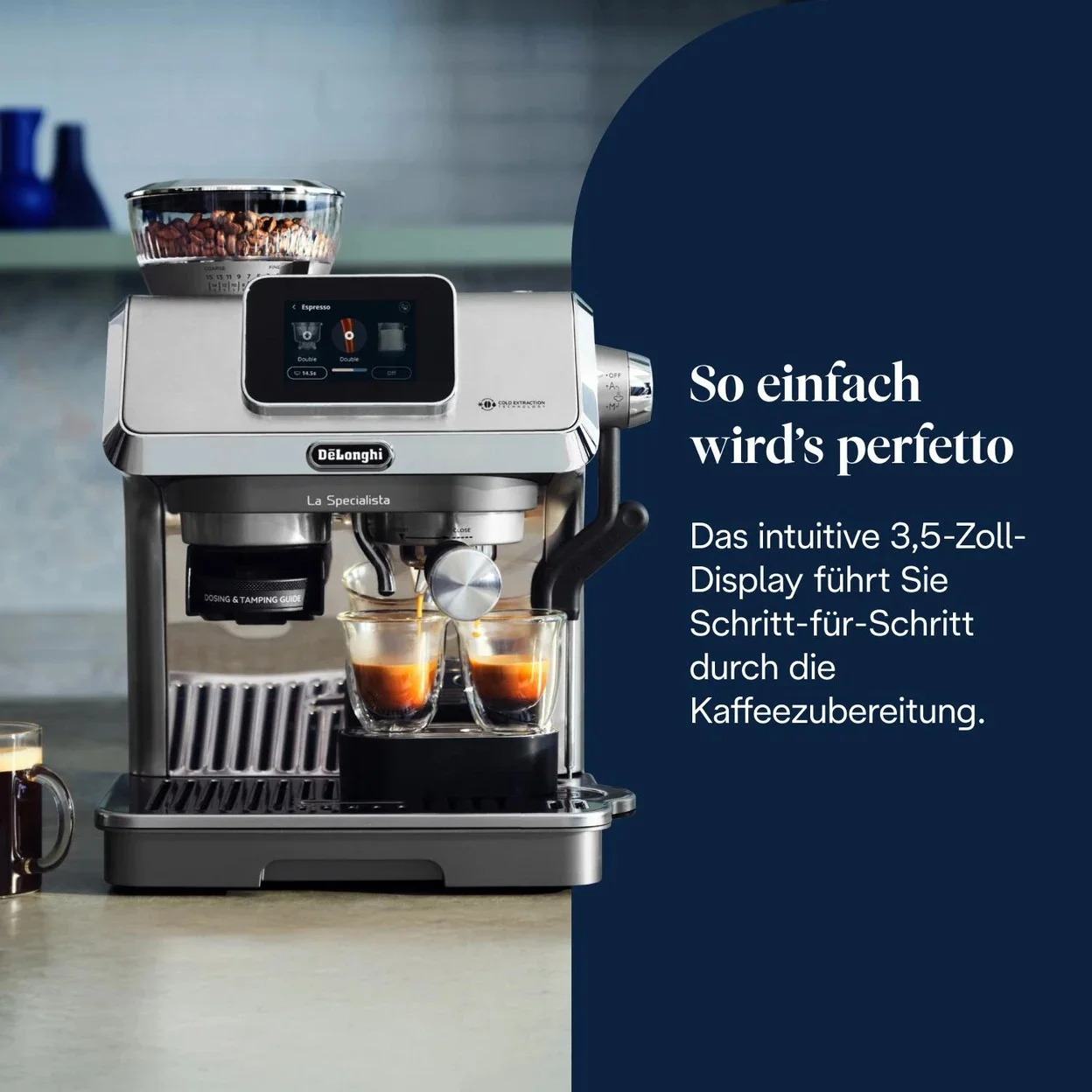 Siebträgermaschine De'Longhi La Specialista Touch EC9455.M mit Kegelmahlwerk und 1,7 l Wassertank