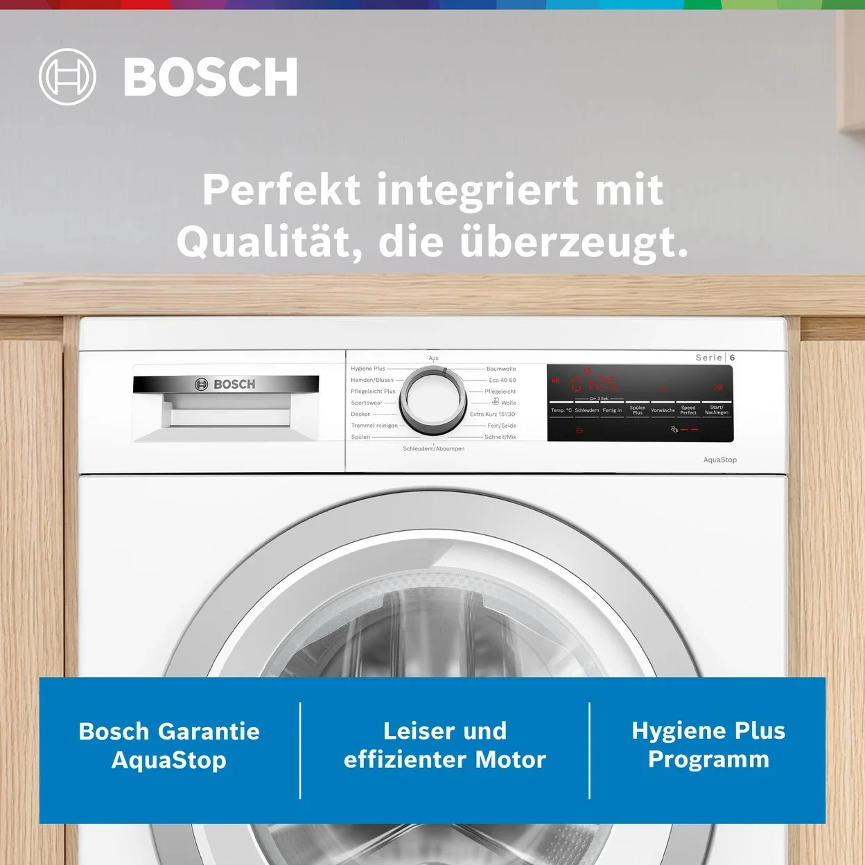 Unterbaufähige Waschmaschine Bosch WUU28T70 mit 8 kg Füllmenge und 1400 U/min
