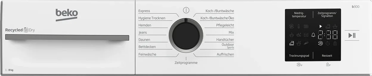 Wärmepumpentrockner Beko BMS3T382CW mit 8 kg Füllmenge und 15 Programmen