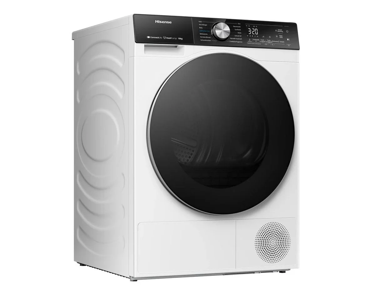 Wärmepumpentrockner Hisense DH5S102BW mit 10 kg Füllmenge und 52 cm Türöffnung