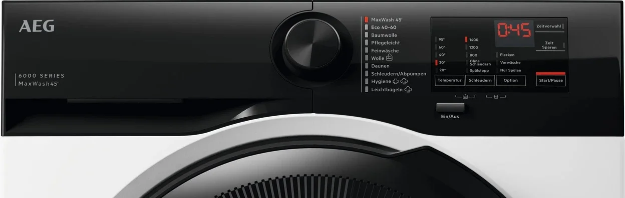 Waschmaschine AEG LR6F5E485 6000 mit 8 kg Füllmenge und Programm MaxWash 45