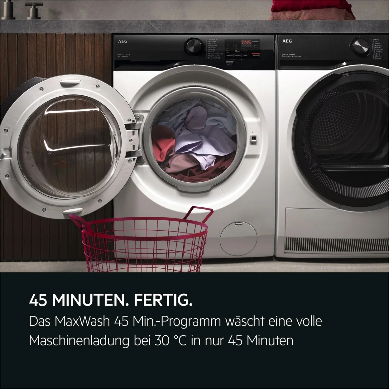 Waschmaschine AEG LR6F5E485 6000 mit 8 kg Füllmenge und Programm MaxWash 45