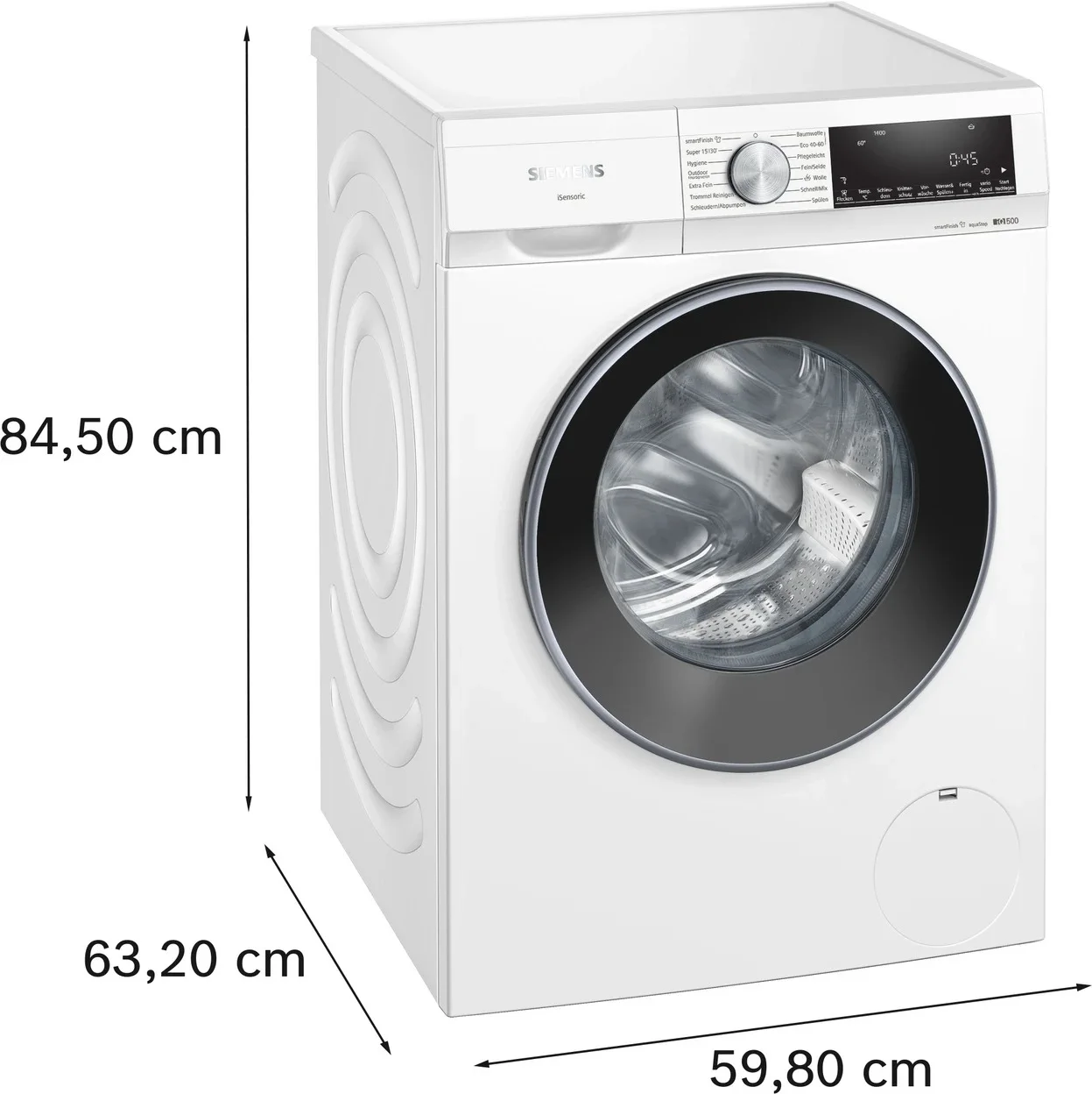 Waschmaschine Siemens WG44G2ZEM iQ500 mit 9 kg Füllmenge und Dampfprogramm smartFinish